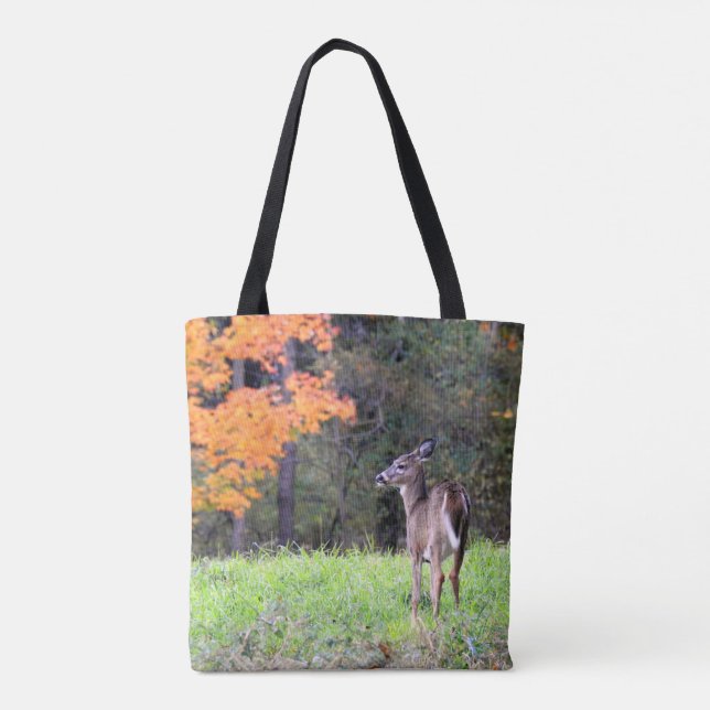 White Tailed Deer Up Close Tote Bag (Back)