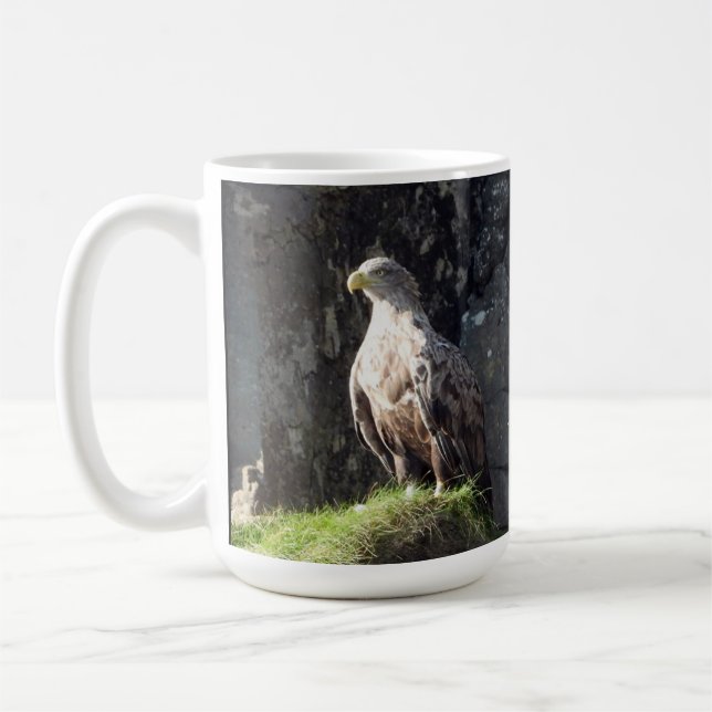 White Tailed Eagle Sea Cliffs Raptor Nature  Coffee Mug (Left)