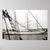 White tall ship - poster