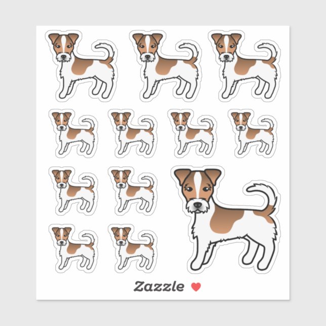 White & Tan Rough Coat Jack Russell Terrier Dogs (Sheet)