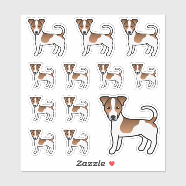 White & Tan Smooth Coat Jack Russell Terrier Dogs (Sheet)