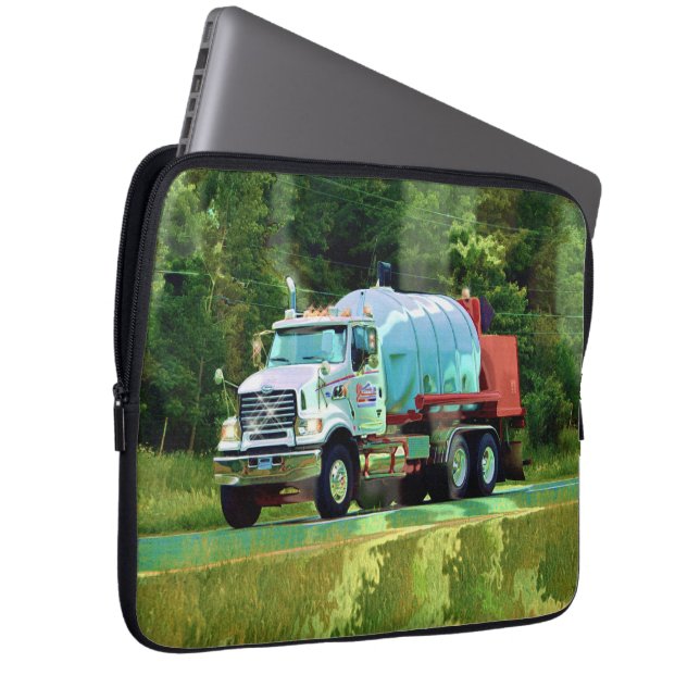 White Tanker Lorry Driver's Art Laptop Sleeve (Front Right)
