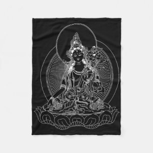 White Tara Bodhisattva Meditation Shirt Fleece Blanket