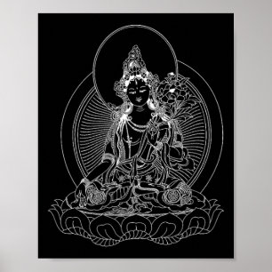 White Tara Bodhisattva Meditation Shirt Poster