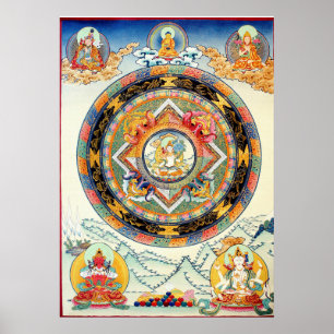 White Tara Mandala Poster