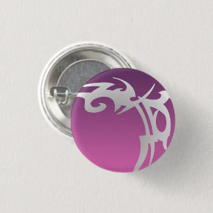 White tattoo print on purple gradient 3 cm round badge