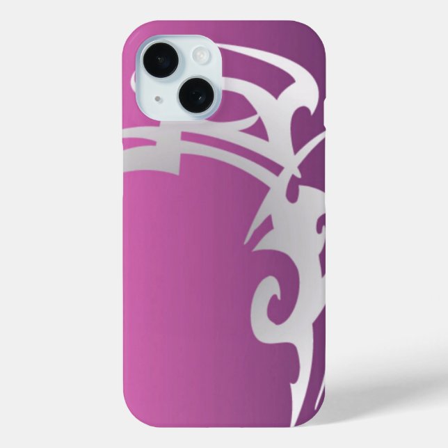 White tattoo print on purple gradient Case-Mate iPhone case (Back)