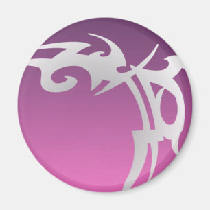 White tattoo print on purple gradient magnet