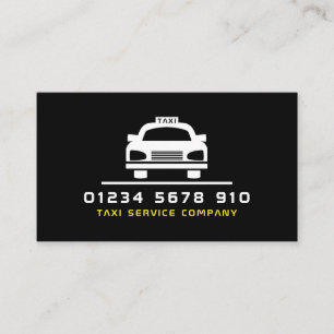 White Taxi Cab Logo, Price List Business Card