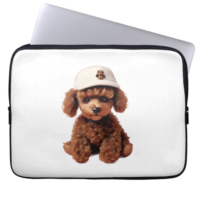 White Teacup Poodle Folder Laptop Sleeve (Front)
