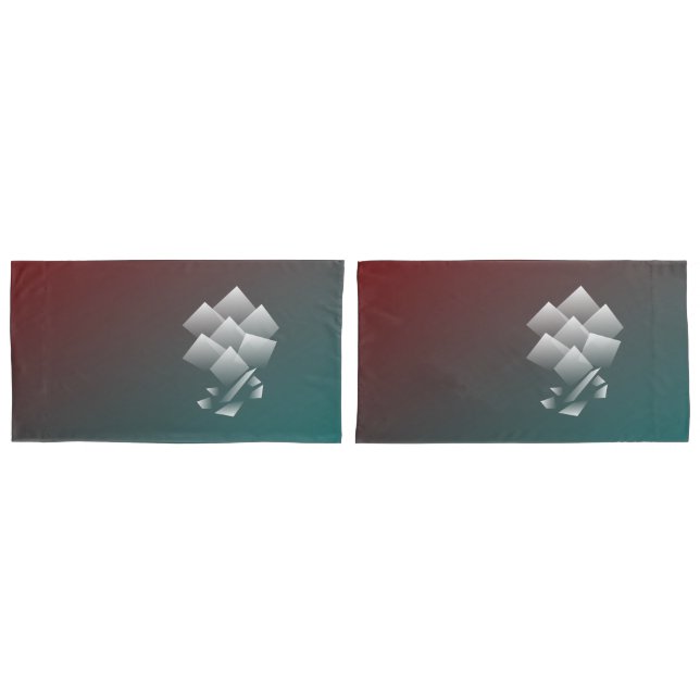 White teal burgundy pillowcase (Front-Set)