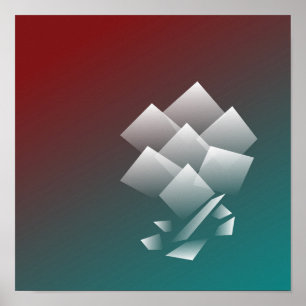 White teal burgundy poster