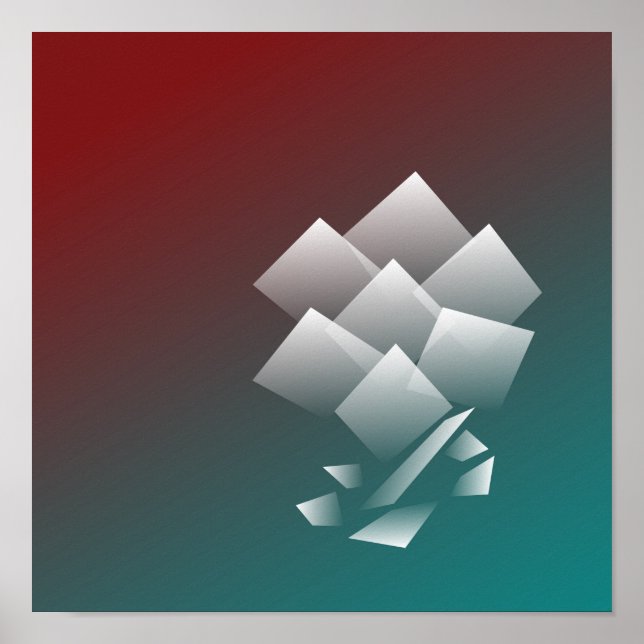 White teal burgundy poster (Front)