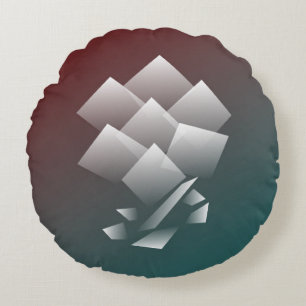 White teal burgundy round cushion