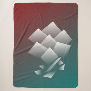 White teal burgundy sherpa blanket