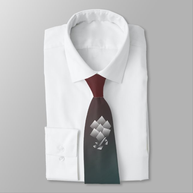 White teal burgundy tie (Tied)