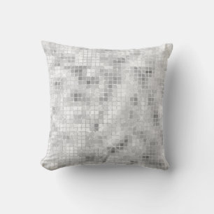 White Teal Marble Classic Elegant Beauty Glitzy Cushion