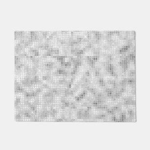 White Teal Marble Classic Elegant Beauty Glitzy Doormat