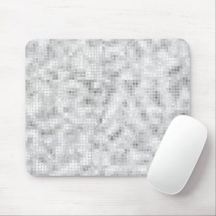 White Teal Marble Classic Elegant Beauty Glitzy Mouse Mat