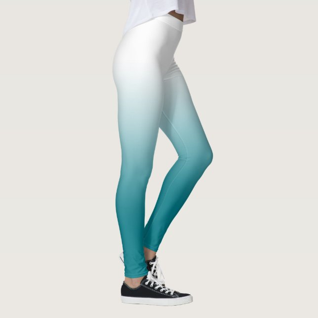 White Teal Ombre Leggings (Right)