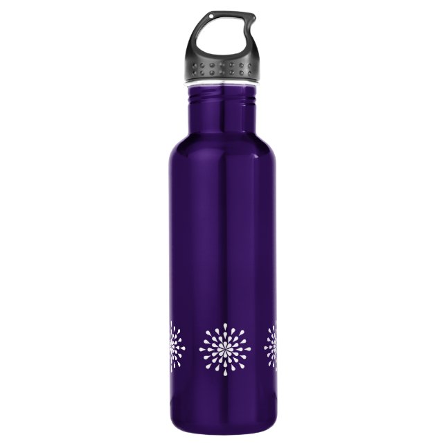 White teardrops 710 ml water bottle (Front)