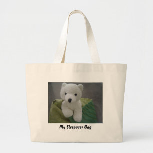 White Teddy Bear Large Tote Bag