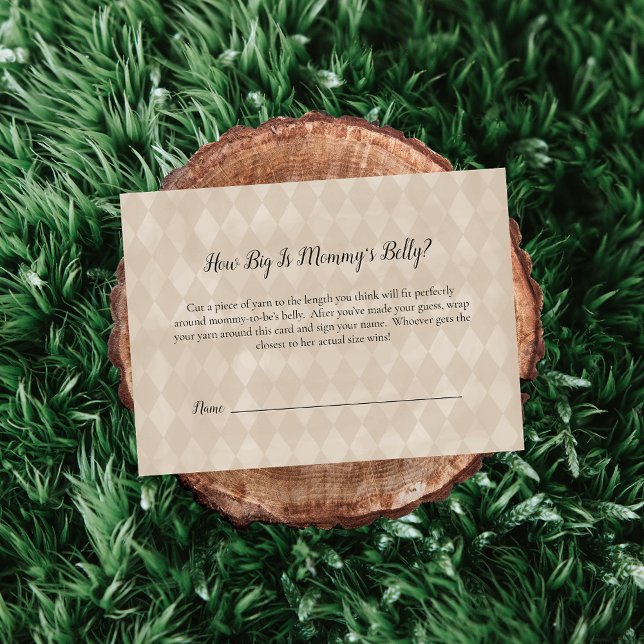 White Teddy Bear Mummy's Belly Size Shower Game Enclosure Card (Creator Uploaded)