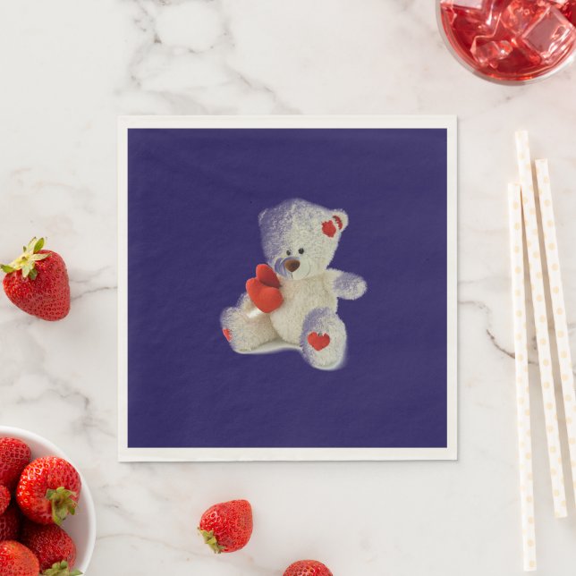 White Teddy Bear Napkin (Insitu)