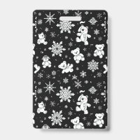 White Teddy Bear & Snowflake Seamless Pattern