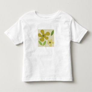White Tee with Tan Flowers