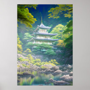 White Temple in The Forest Poster