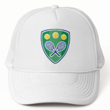 White tennis hat with classic logo shield