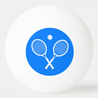 White Tennis Rackets Blue Ping Pong Balls
