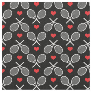 🎾💗White tennis rackets customizable, small tiles Fabric