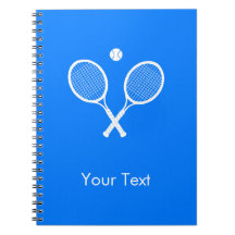 White Tennis Rackets on Blue Personalised