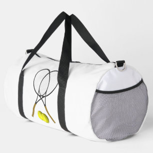 White Tennis Sports Theme Duffle Bag