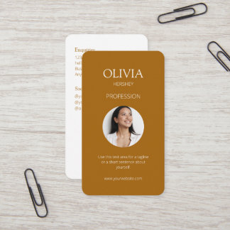 White / Terracotta Photo Social QR Code  Business Card