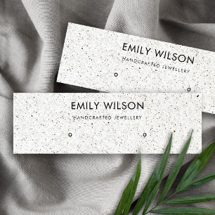 WHITE TERRAZZO TEXTURE STUD EARRING DISPLAY LOGO MINI BUSINESS CARD