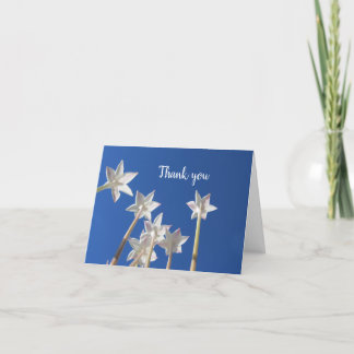 White Texas Wildflowers Reaching to Deep Blue Sky Thank You Card
