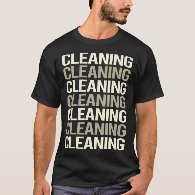 White Text Cleaning T-Shirt (Front)