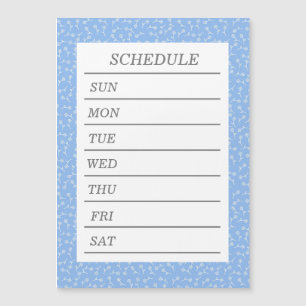 White text Custom Weekly Schedule Evening Make up 