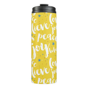 White Text Design Handwritten Thermal Tumbler