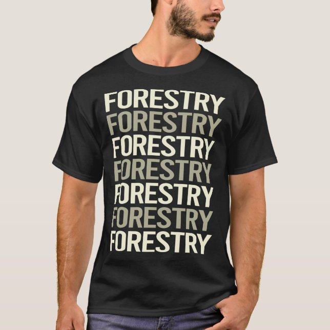White Text Forestry T-Shirt (Front)
