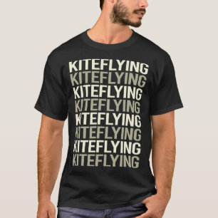 White Text Kite Flying T-Shirt