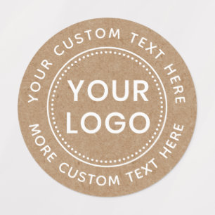 White text Kraft paper look round fabric clothing
