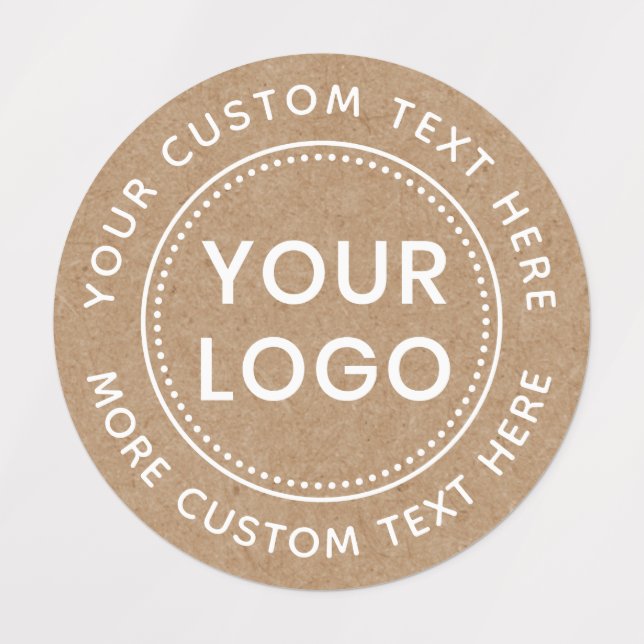 White text Kraft paper look round fabric clothing (Design 1)