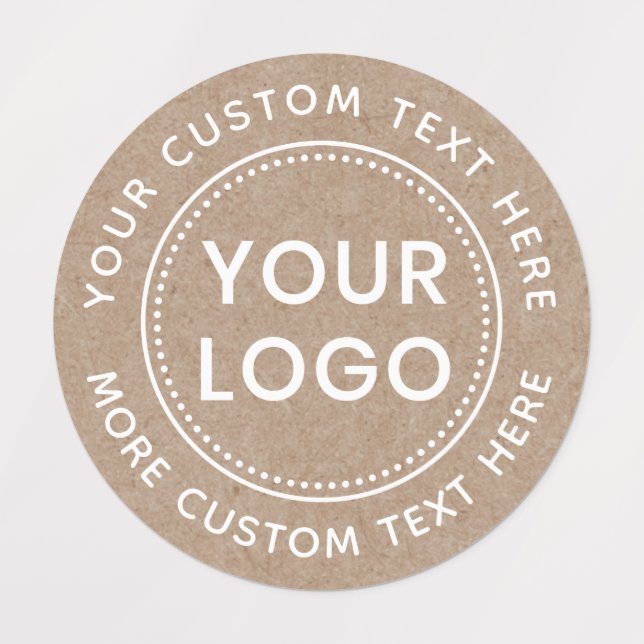 White text Kraft paper look round fabric clothing (Design 1)