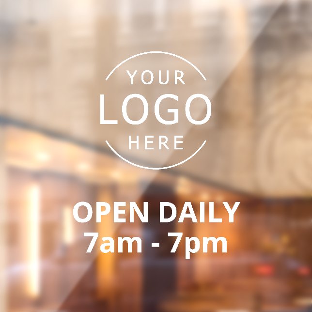 White Text Open Daily Your Own Logo Store Sign (Sheet 2)