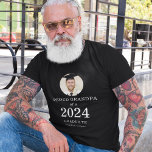 White Text Photo Proud Grandpa of 2024 Graduate T-Shirt<br><div class="desc">Bold White Text Photo Proud Grandpa of 2024 Graduate. Especially for the new graduate’s proud grandfather. Your grandchild’s photo is within a circular shape, and the year large and bold, with graduate's name. Easily personalise the text as required and replace the photo with your own of square orientation. You can...</div>