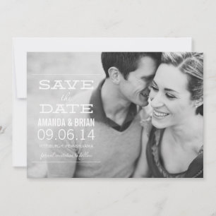 White Text Photo Save the Date Announcement